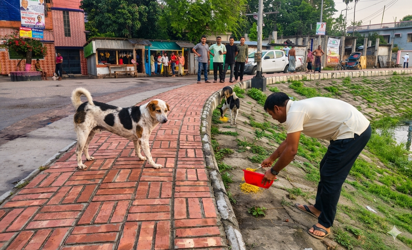 বেওয়ারিশ কুকুরের পাশে পটুয়াখালী প্রশাসন: হৃদয়ে নাড়া দেওয়া এক ঈদ উদ্যোগ