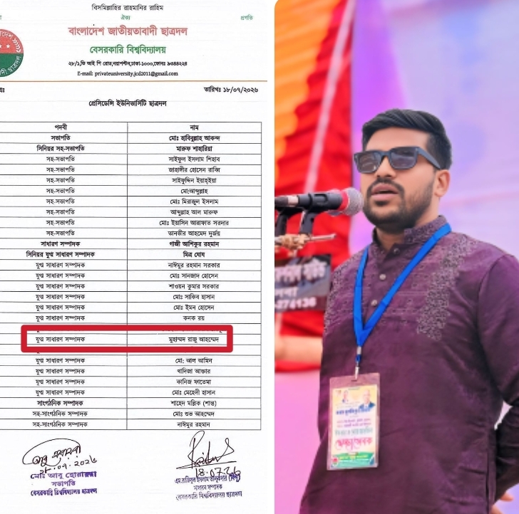 প্রেসিডেন্সি ইউনিভার্সিটি শাখা ছাত্রদলের যুগ্ম সাধারণ সম্পাদক হলেন কসবা'র কৃতী সন্তান মুহাম্মদ রাজু আহম্মেদ