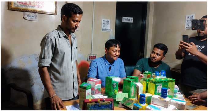 মৌলভীবাজারের মোকামবাজারে সন্দেহভাজন অনুমোদনহীন ওষুধ বিক্রির অভিযোগে এক ব্যক্তি আটক